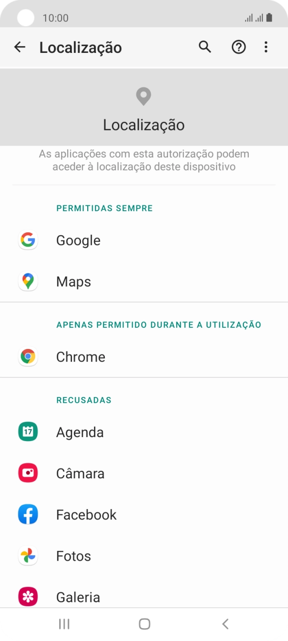 Prima a app pretendida.