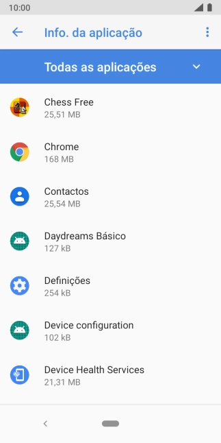 Prima a app pretendida.