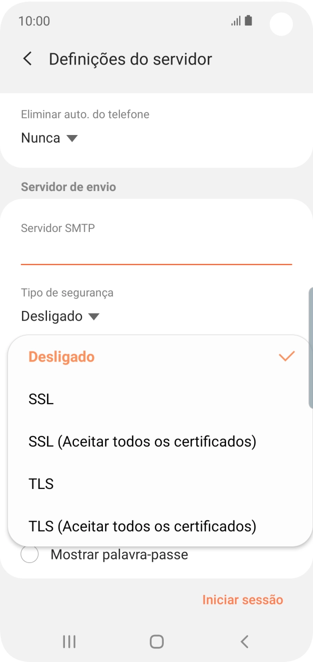 Prima Desligado para desativar a função.