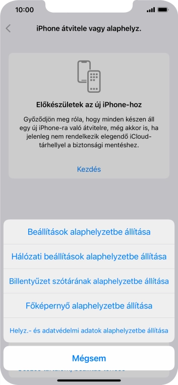 Válaszd a Beállítások alaphelyzetbe állítása lehetőséget.