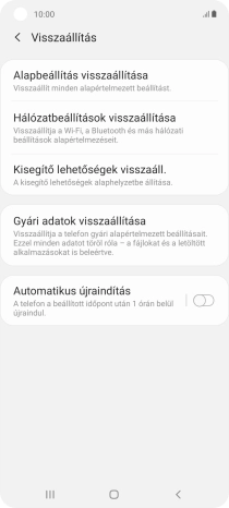Válaszd a Gyári adatok visszaállítása lehetőséget.