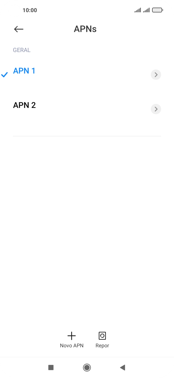 Prima a ligação de dados pretendida para a ativar.