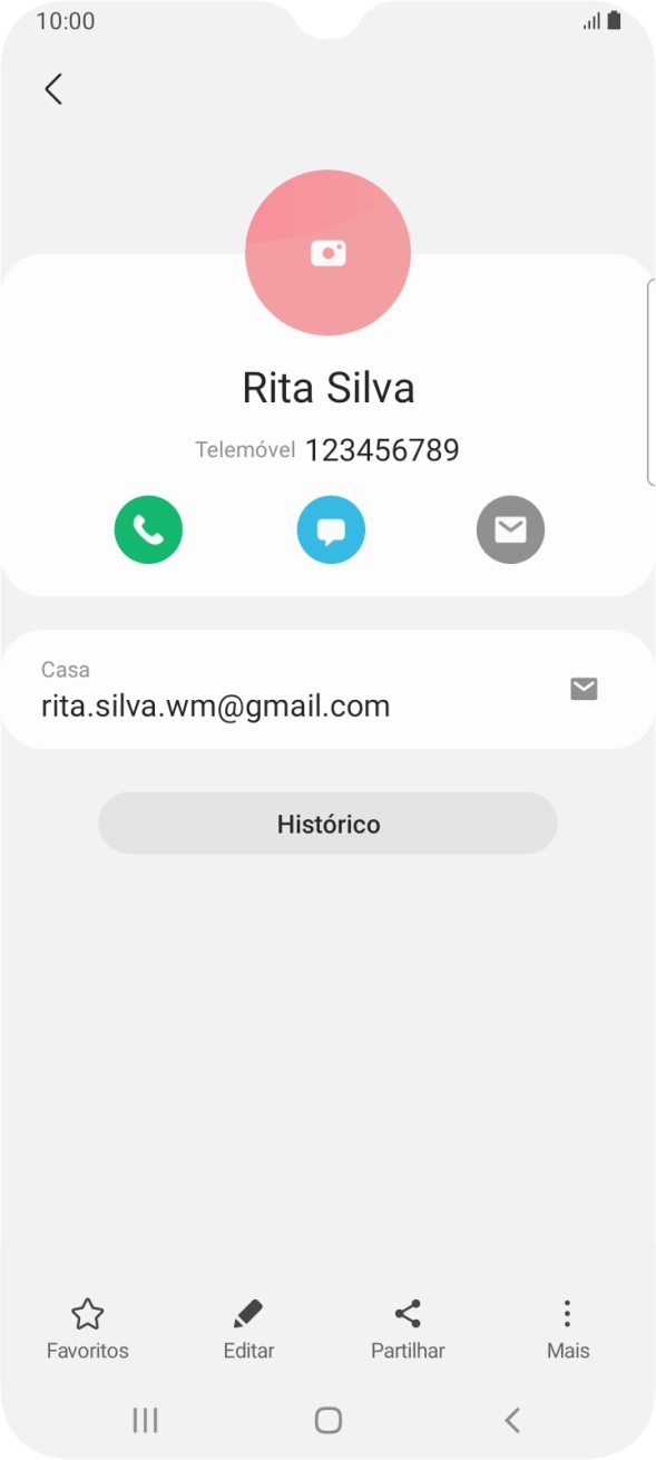 Prima o ícone de chamada.