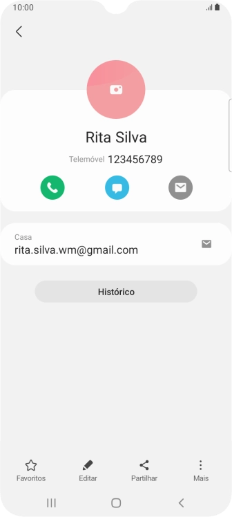 Prima o ícone de chamada.