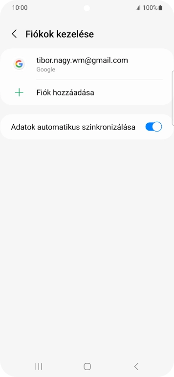 Válaszd a Fiók hozzáadása lehetőséget.