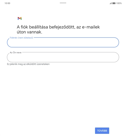 Kattints Az Ön neve mezőre, és írd be a kívánt küldőnevet.
