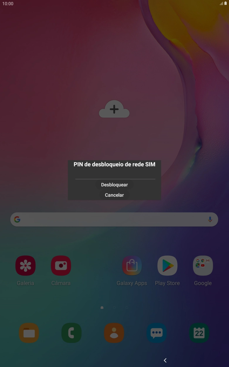 Introduza o código de desbloqueio e prima Desbloquear.
