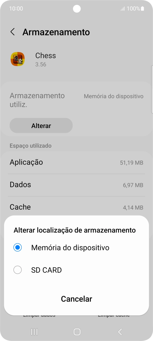 Prima o nome do cartão de memória.