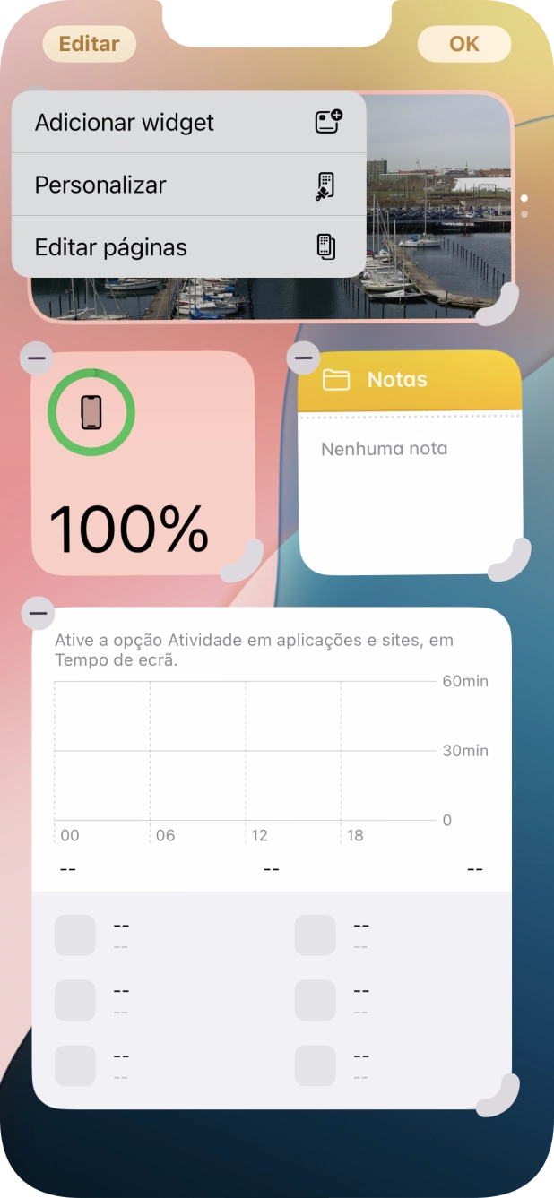 Prima Adicionar widget.