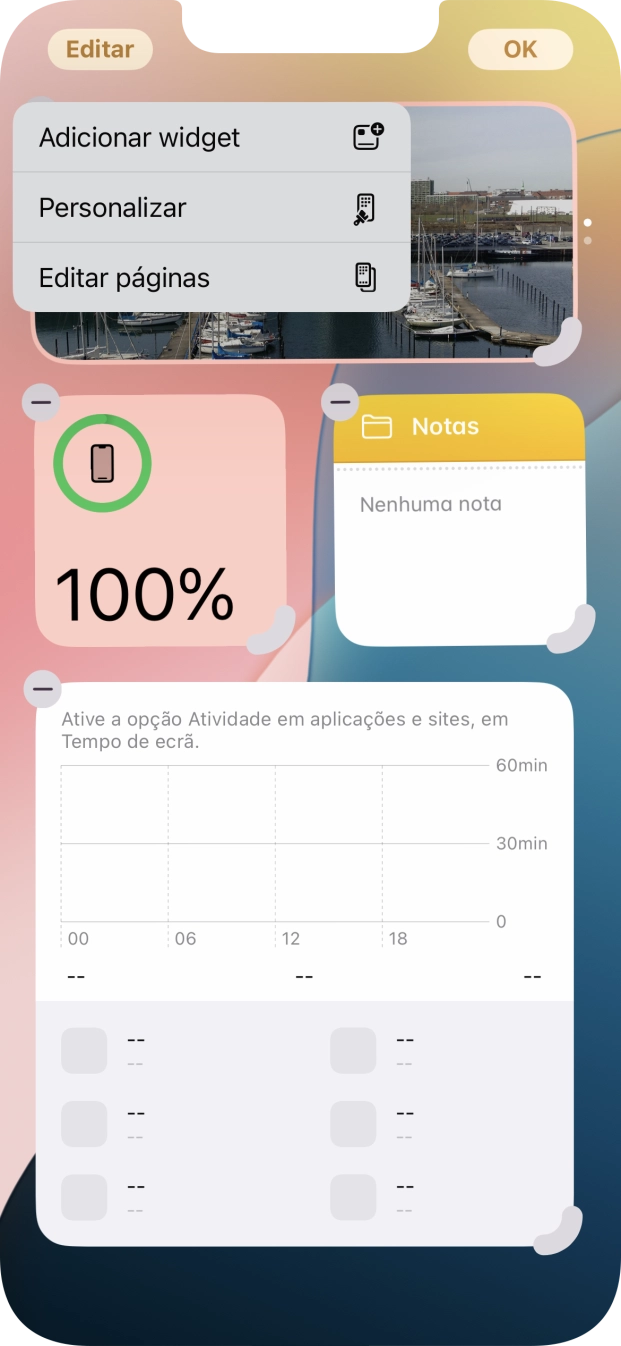 Prima Adicionar widget.
