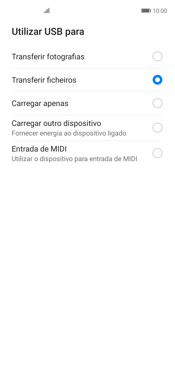 Prima Transferir ficheiros.