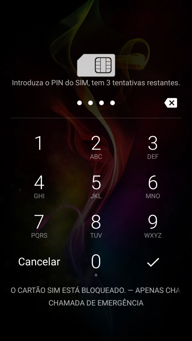 Se solicitado, deve introduzir o código PIN e premir o ícone para aceitar.