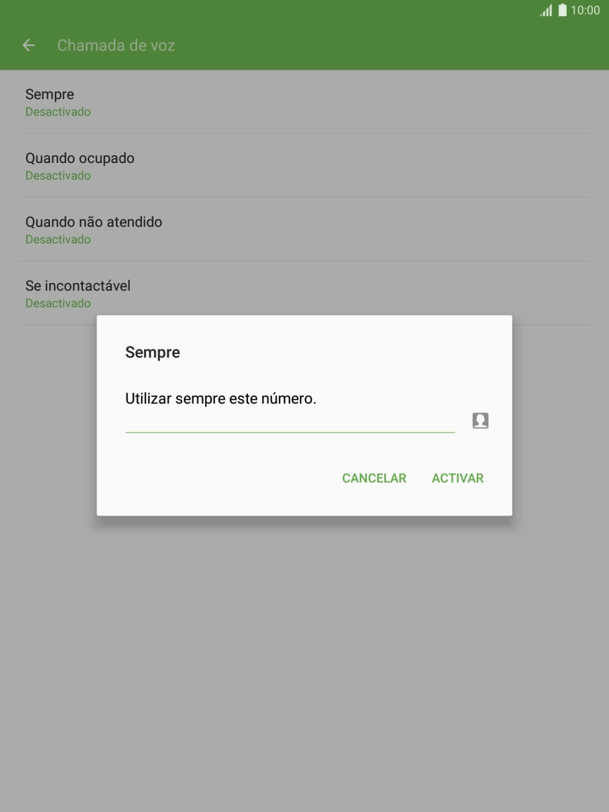 Introduza 123 e prima ACTIVAR.