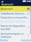 Escolha Visibilidade Bluetooth para ativar ou desativar a visibilidade do Bluetooth.