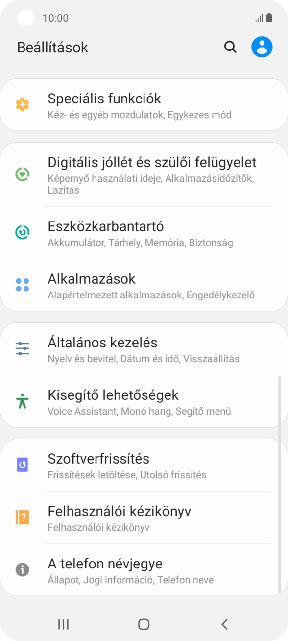 Válaszd az Általános kezelés lehetőséget.