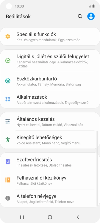 Válaszd az Általános kezelés lehetőséget.