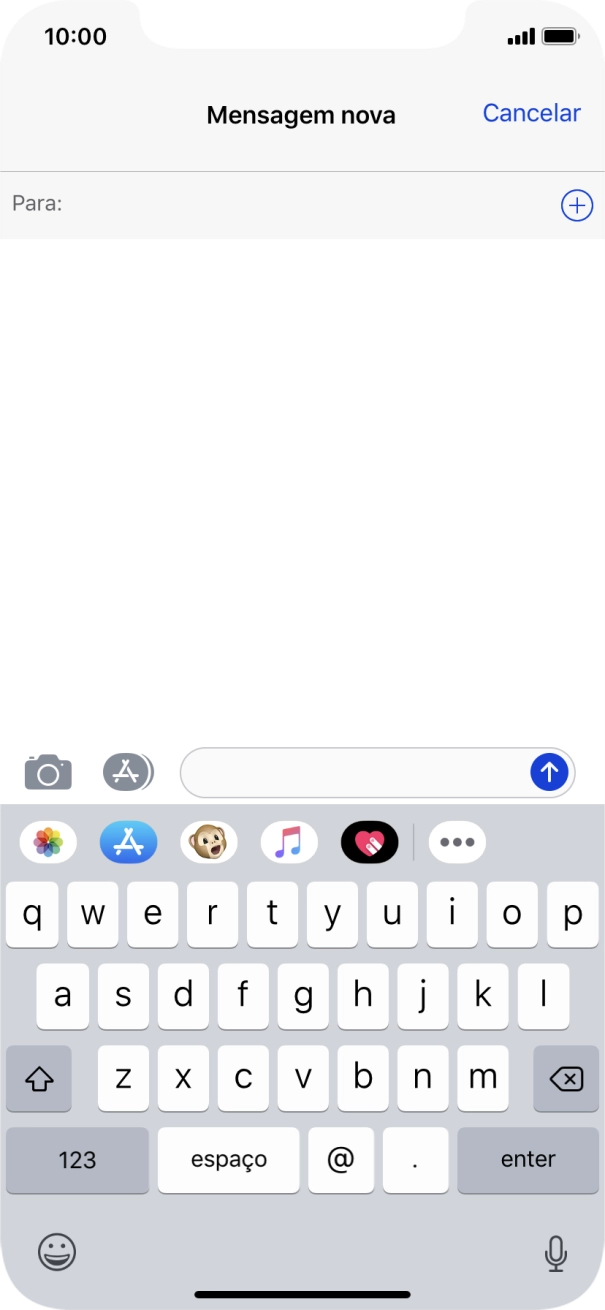 Prima Para: e introduza as primeiras letras do nome do destinatário.