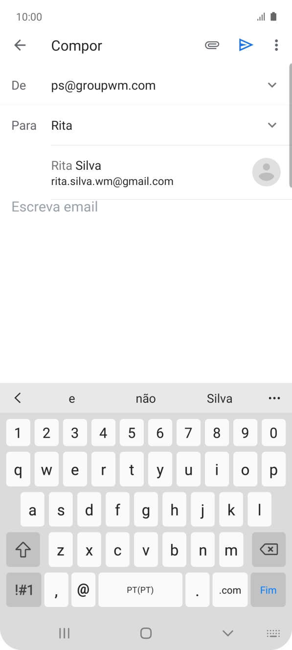 Prima o contacto pretendido.