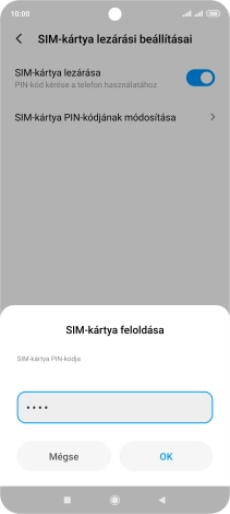 Írd be a PIN-kódot, és válaszd az OK lehetőséget.