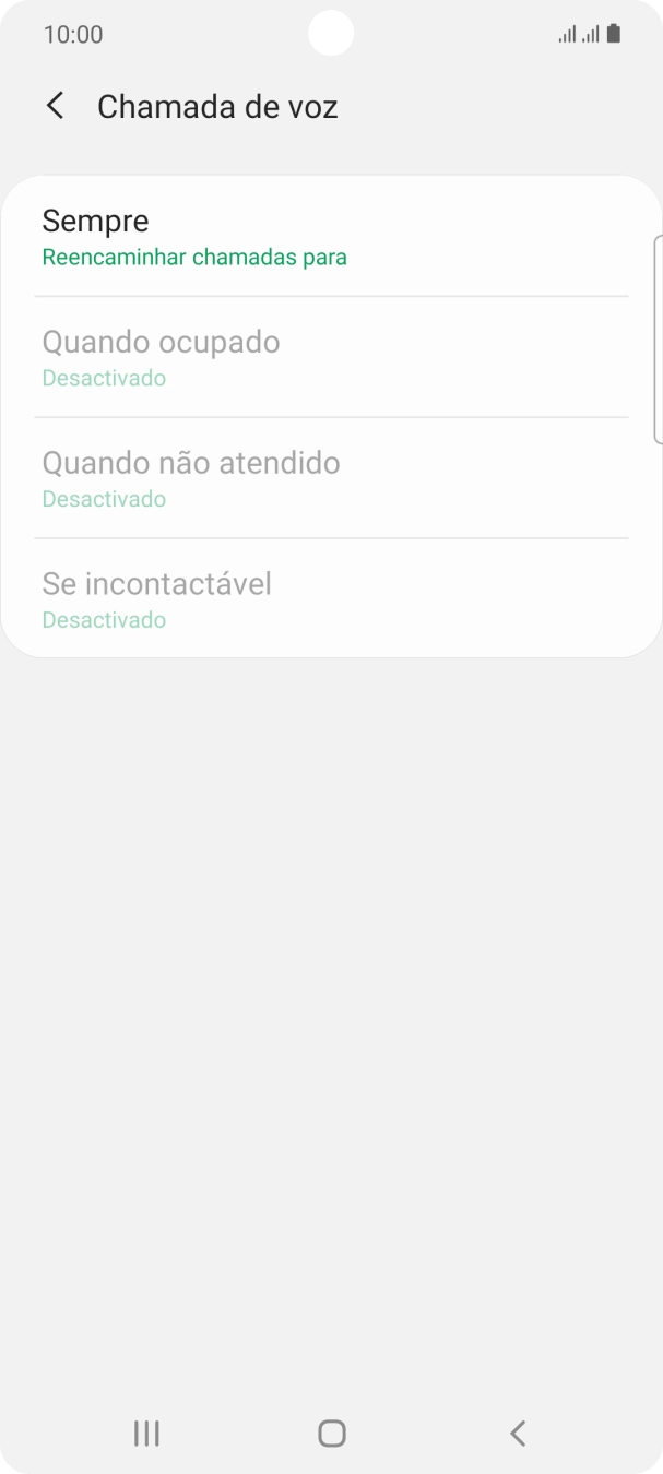 Prima o tipo de desvio pretendido.