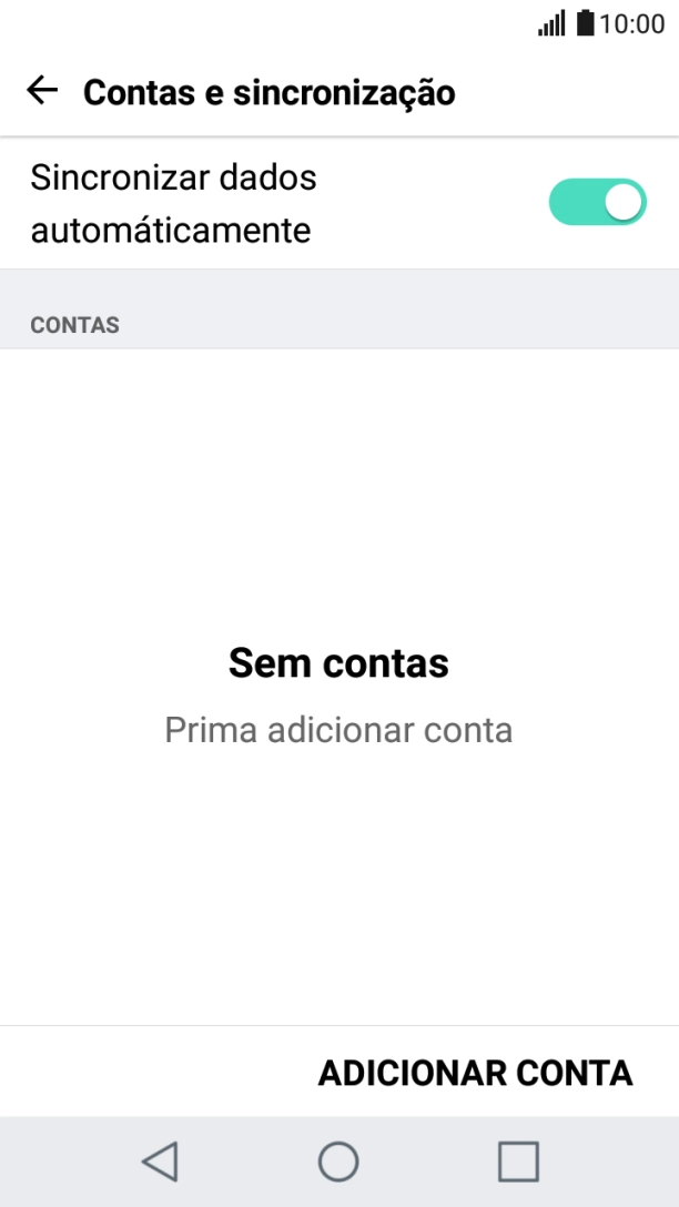 Prima  ADICIONAR CONTA.