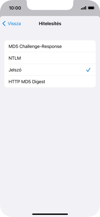 Válaszd a Jelszó lehetőséget.