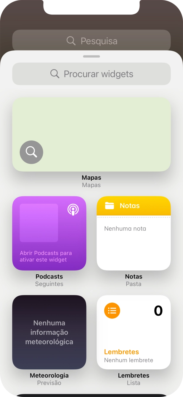 Prima o widget pretendido.