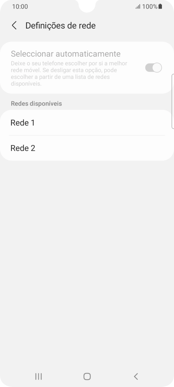 Prima a rede pretendida.
