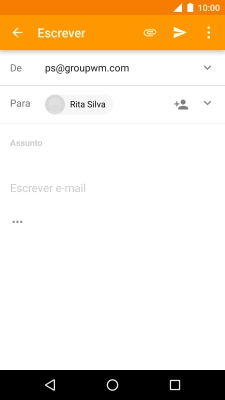 Prima o campo de escrita e introduza o assunto pretendido.