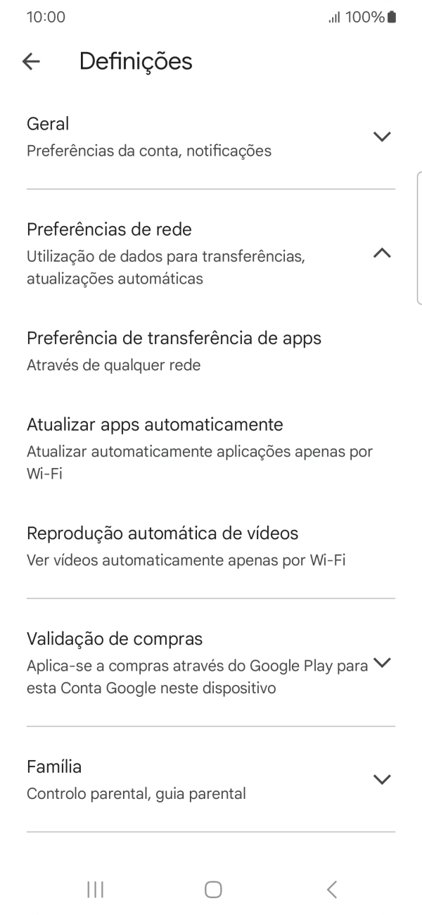 Prima Atualizar apps automaticamente.