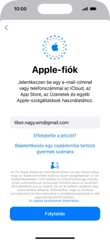 Válaszd a Folytatás lehetőséget.