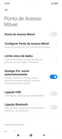 Prima Configurar Ponto de Acesso Móvel.