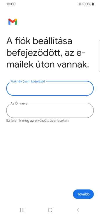 Kattints „Az Ön neve” alatti mezőre, és írd be a kívánt küldőnevet.