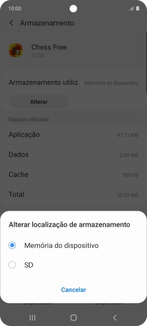 Prima o nome do cartão de memória.