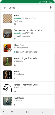 Prima a app pretendida.