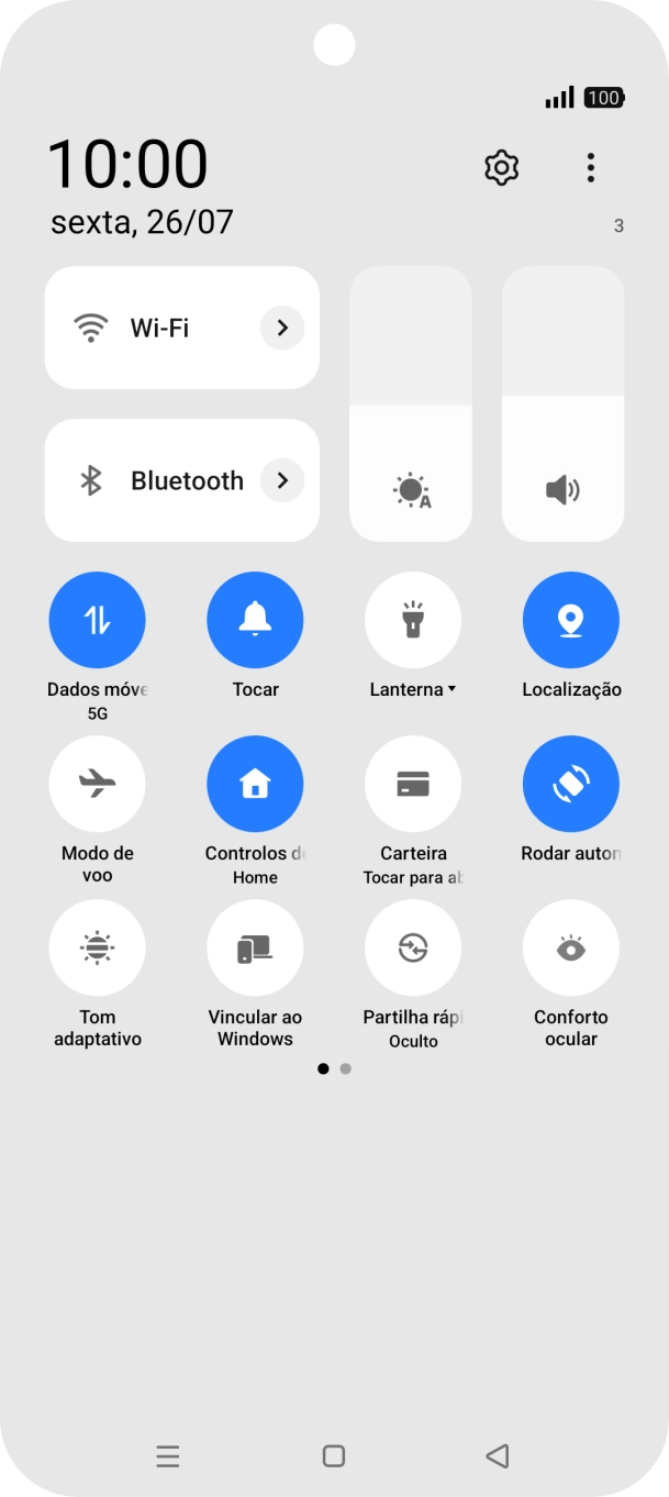 Prima o ícone de definições.