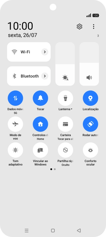 Prima o ícone de definições.