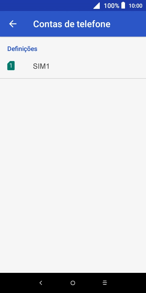 Prima o nome do cartão SIM.