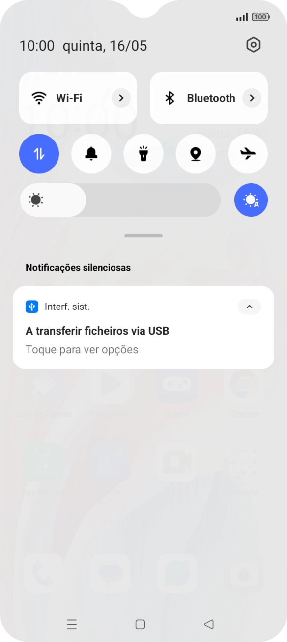 Prima Toque para ver opções.