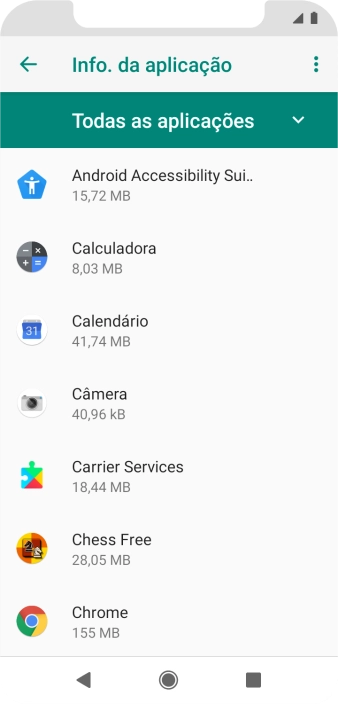 Prima a app pretendida.