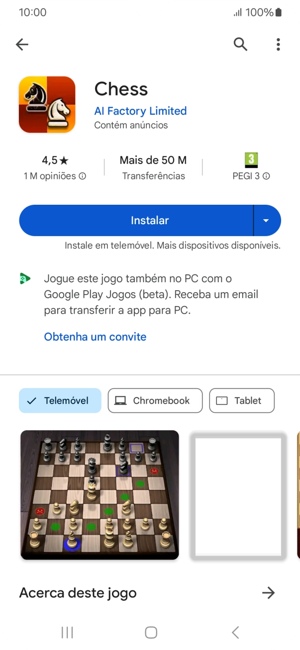 Prima Instalar e siga as indicações no ecrã para instalar a app.