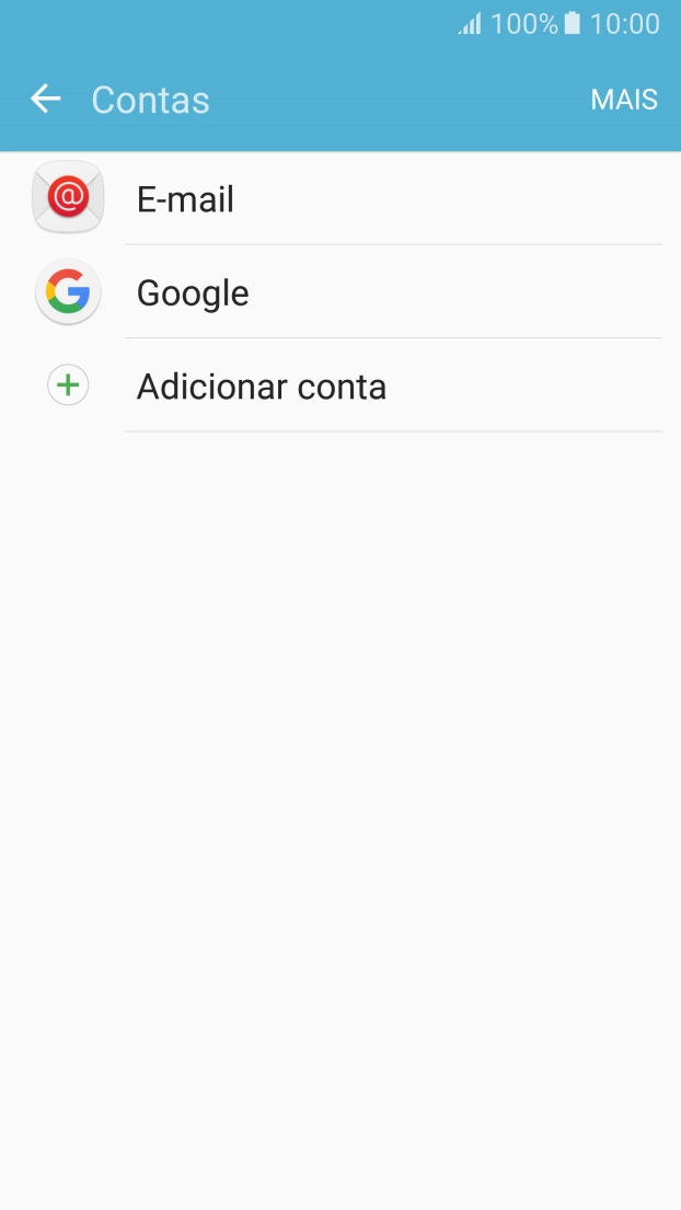 Se o ecrã mostrar esta imagem, a sua conta foi identificada e configurada automaticamente. Siga as indicações no ecrã para introduzir informações adicionais e concluir a configuração.