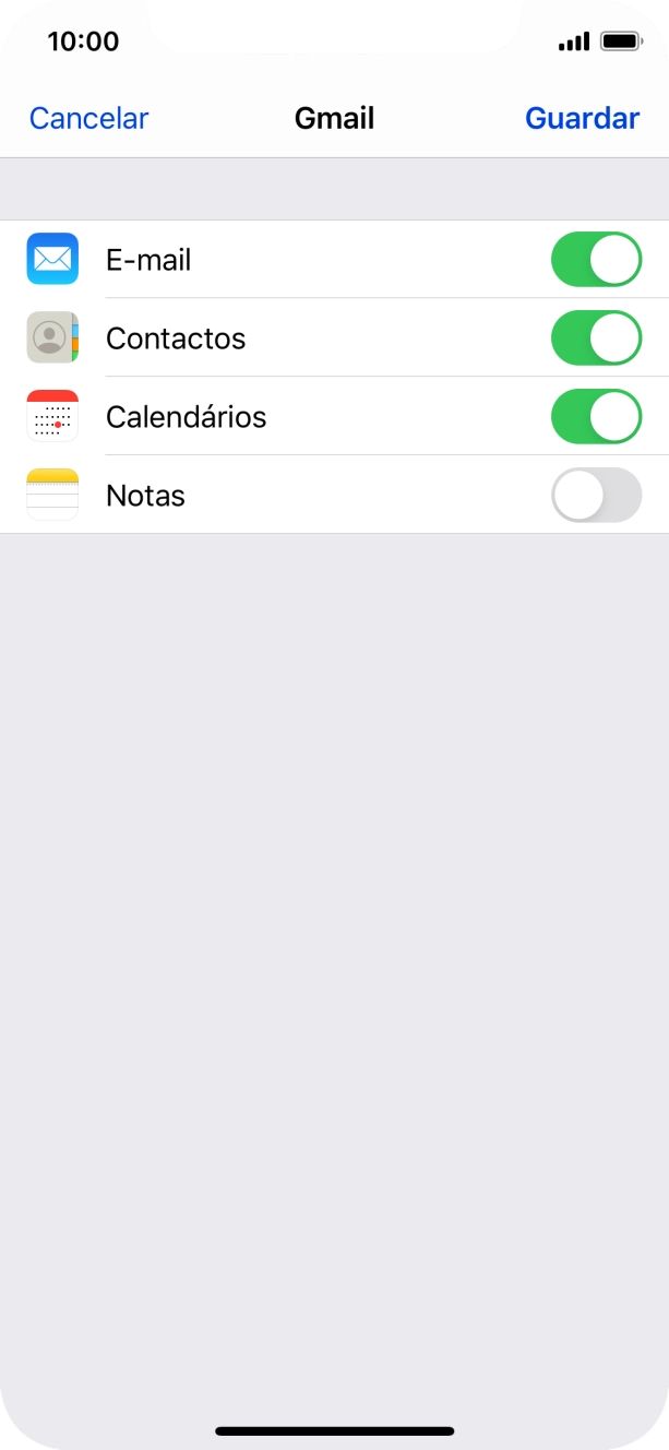 Se o ecrã mostrar esta imagem, a sua conta foi identificada e configurada automaticamente. Siga as indicações no ecrã para introduzir informações adicionais e concluir a configuração.
