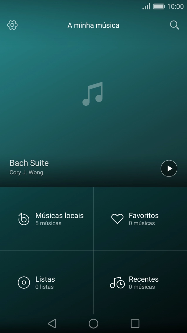 Prima Músicas locais e dirija-se ao ficheiro de música pretendido.
