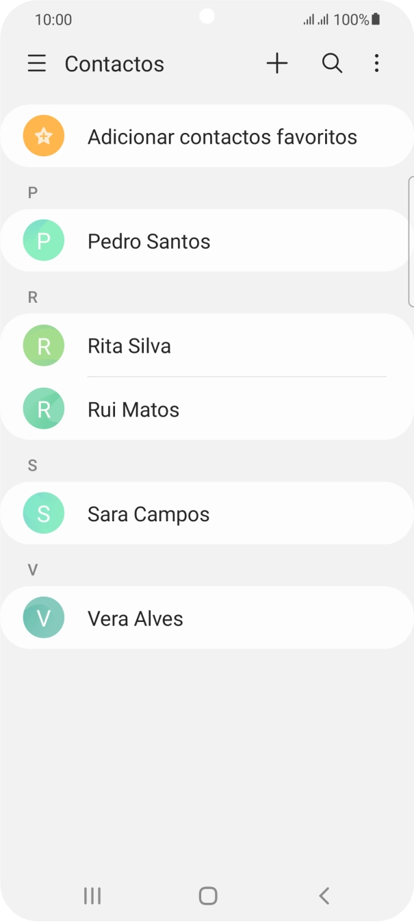Prima o contacto pretendido.