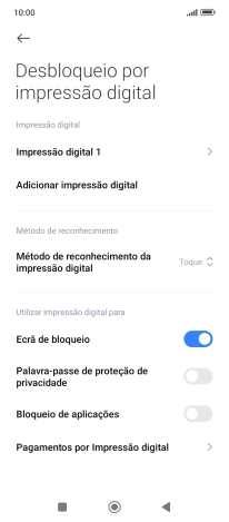 Prima os indicadores junto às definições pretendidas para as ativar ou desativar.