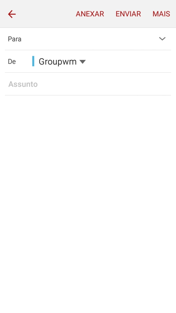 Prima a caixa de pesquisa e introduza as primeiras letras do nome do destinatário.