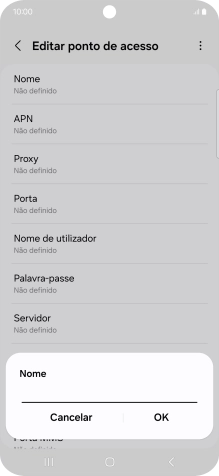 Introduza Vodafone Internet e prima OK.