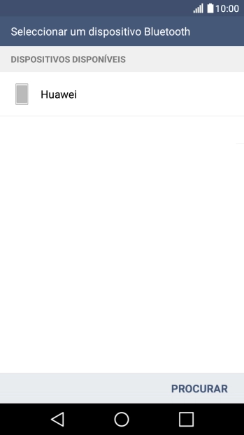 Prima o dispositivo Bluetooth pretendido e aguarde enquanto o ficheiro é transferido.
