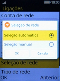 Para selecionar a rede manualmente, escolha Seleção manual para desativar a função.